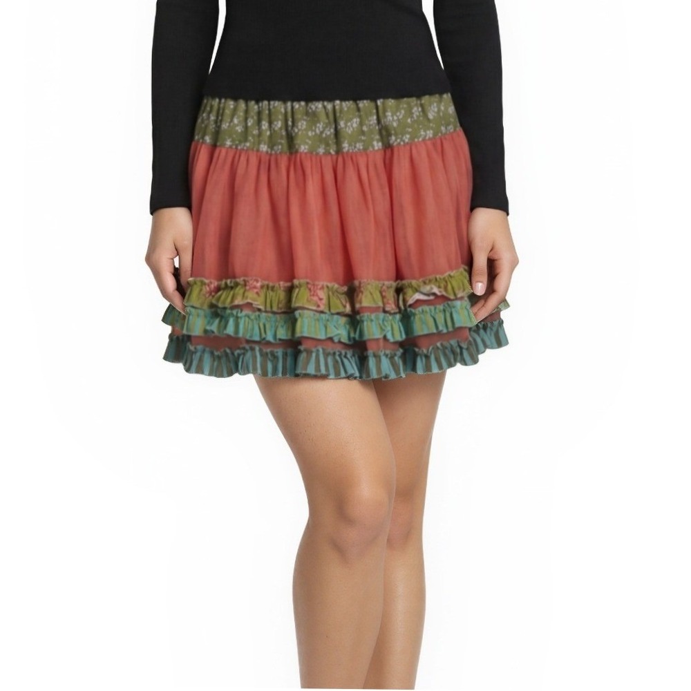 Matilda Jane Ruffle Skirt‎ Girls' Size 14 Floral Mesh Mixed Pattern Tiered